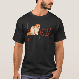Camiseta Gato Exótico de Cabelo Curto Batimento Cardíaco EK