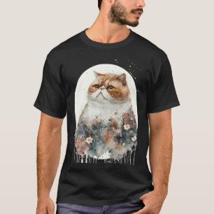 Camiseta Gato Exótico de Pelo Curto Água de Flor de Cerejei