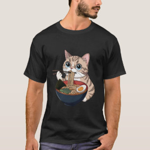 Camiseta Gato exótico de pelo curto engraçado comendo macar