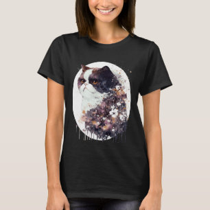 Camiseta Gato Exótico de Pelo Curto Flor de Cerejeira Japon