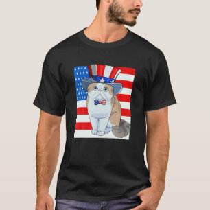 Camiseta Gato Exótico de Pelo Curto Gato 4 de Julho