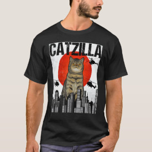 Camiseta Gato Exótico Engraçado Vintage Japonês Catzilla