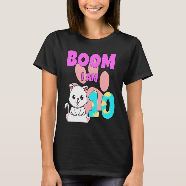 Camiseta Gato Explosão Tenho 10 (Frente)