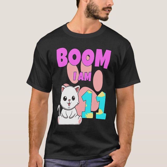 Camiseta Gato Explosão Tenho 11 (Frente)