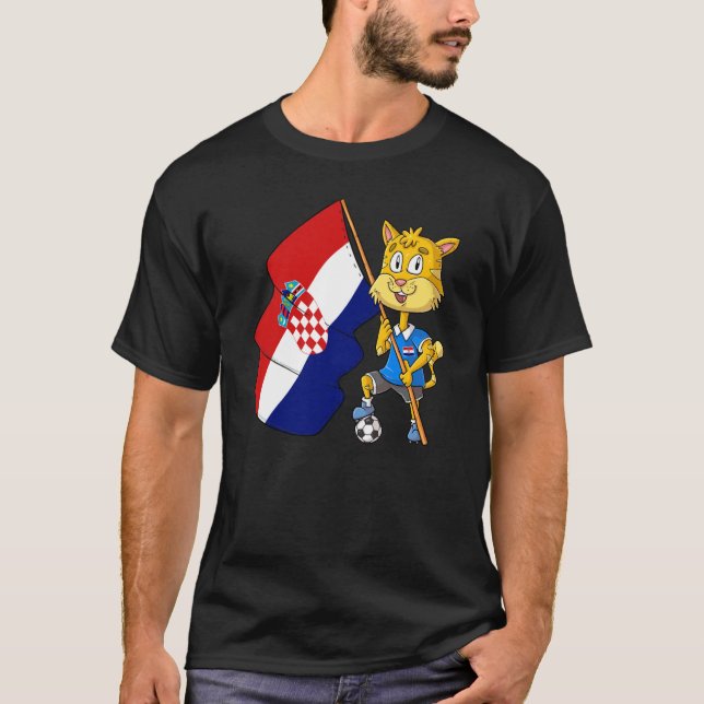 Camiseta gato fã croata (Frente)