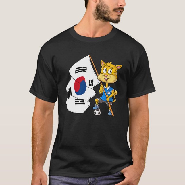 Camiseta gato fã da Coreia do Sul (Frente)