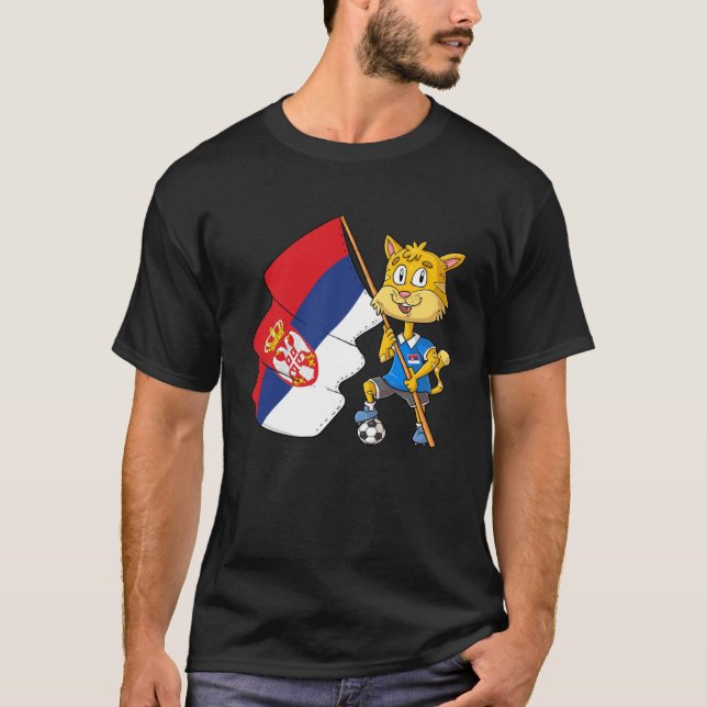 Camiseta gato fã da Sérvia (Frente)