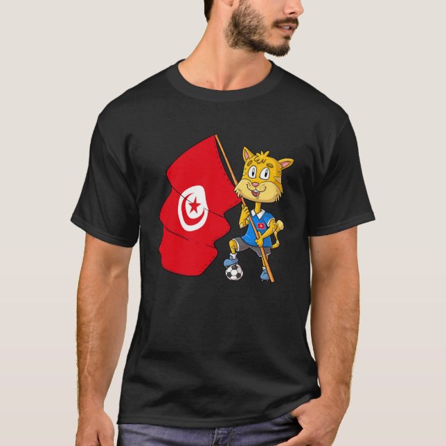 Camiseta Gato Fã da Tunísia (Frente)