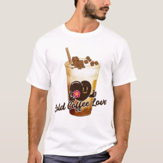 Camiseta Gato Fã de Café Gelado Kawaii Anime Retro