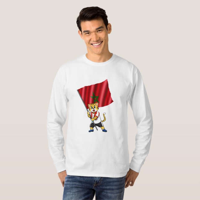 Camiseta gato fã de Marrocos (Frente Completa)