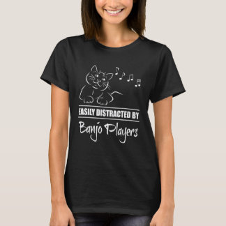 Camiseta Gato Facilmente Distraído pelas Notas Musicais de
