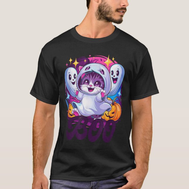 Camiseta gato fantasma Boo  (Frente)