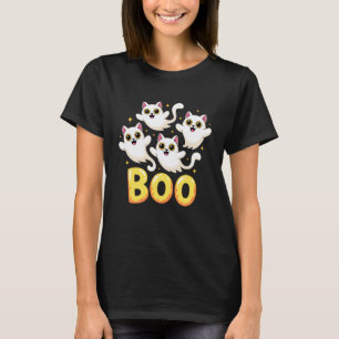 Camiseta Gato Fantasma Boo Gatinho Fofo Amante de Gatos Hal