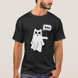 Camiseta Gato Fantasma de Desaprovação Bu Polegar para Baix