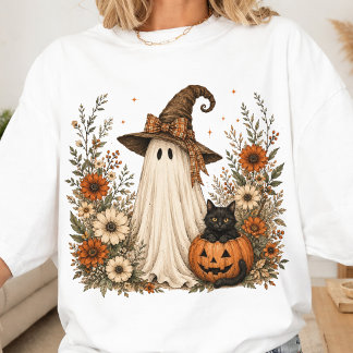 Camiseta Gato Fantasma e Abóbora | Fantasma Caprichoso de H