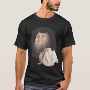 Camiseta Gato Fantasma Gatinho Fantasma Meme de Gato Engraç
