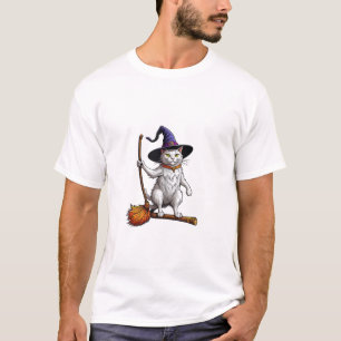 Camiseta Gato Feiticeiro Halloween Bruxas Mystical Cat Love
