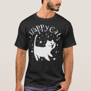 Camiseta Gato feliz bonito