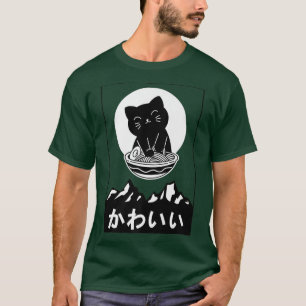 Camiseta Gato Feliz Com Ramen