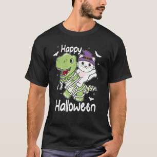 Camiseta Gato Feliz Dia das Bruxas Múmia rex Gatos Dia das