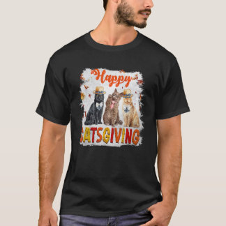 Camiseta Gato Feliz do Dia de Ação de Graças dos Gatos