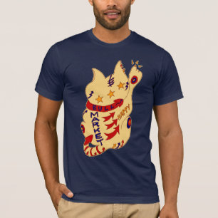 Camiseta gato feliz do mercado em alta