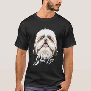 Camiseta Gato Feliz e Bonito Shih Tzu Face