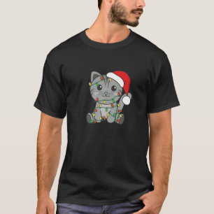 Camiseta Gato Feliz Natal Animais de Inverno Gatos Natal