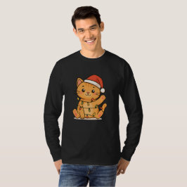 Camiseta Gato Feliz Natal Animais de Inverno Gatos Natal