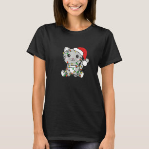 Camiseta Gato Feliz Natal Animais de Inverno Gatos Natal