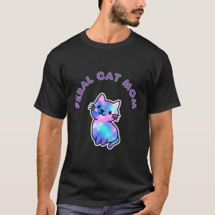 Camiseta Gato Feral Mãe Kawaii Desenho de Gato