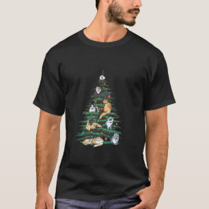 Camiseta Gato Festivo Amadurece Arte Árvore De Natal