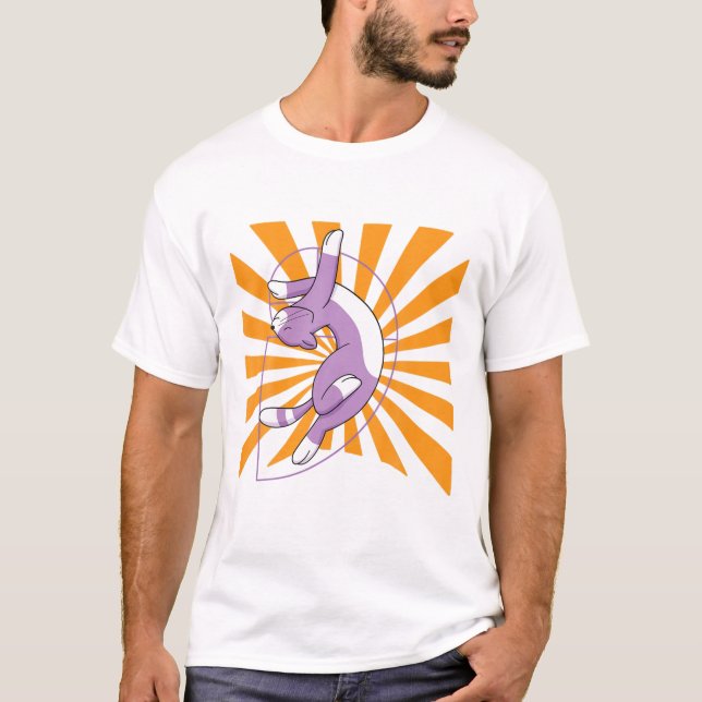 Camiseta Gato Fibonacci de Geometria Matemática (Frente)