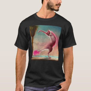 Camiseta Gato Flamingo Dança Dabbing