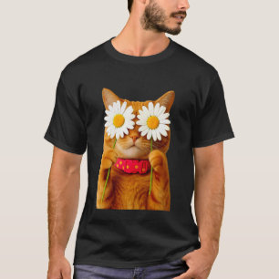 Camiseta Gato Flor Olho Fofo Amante de Gatinho Dono de Anim