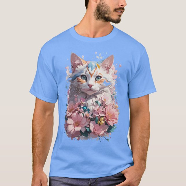 Camiseta Gato Floral (Frente)