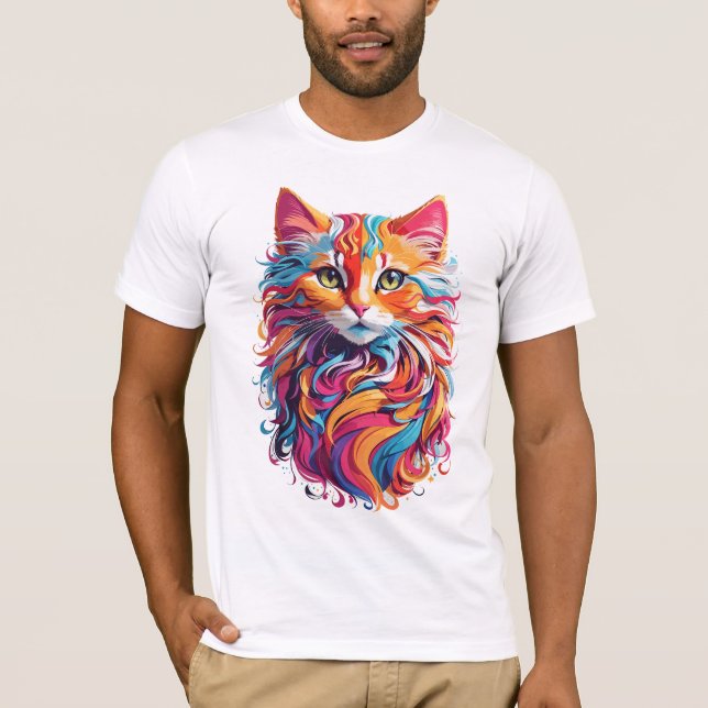 Camiseta Gato Floral (Frente)