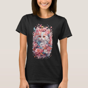 Camiseta Gato Floral