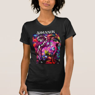Camiseta Gato Floral Abstrato Caprichoso Personalizado