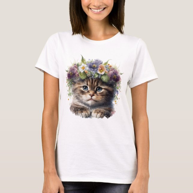 Camiseta Gato Floral de Cólvora (Frente)