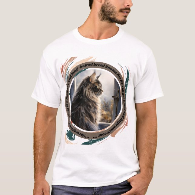 Camiseta gato florestal norueguês (Frente)