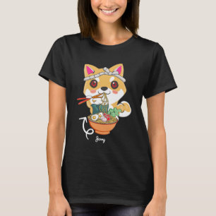 Camiseta Gato Fofinho Amante de Ramen para Presente de Aman