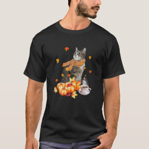 Camiseta Gato Fofo Abóbora Tempero Gato Engraçado Amante de