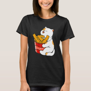 Camiseta Gato Fofo Ama Frango Frito Gato Ama Frango Frito