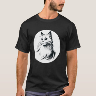 Camiseta Gato Fofo Amante de Gatinhos Arte de Silhueta Dese