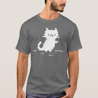 Camiseta Gato Fofo Arte Minimalista Nostálgico Retro 8bit J