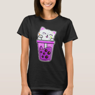 Camiseta Gato Fofo Boba Chá de Bolha Japonês Neko
