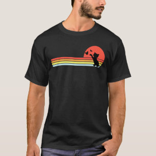 Camiseta Gato Fofo Brincando Com Borboleta Estilo Retro