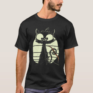 Camiseta Gato Fofo Com Arco E Flecha Gato Arqueiro