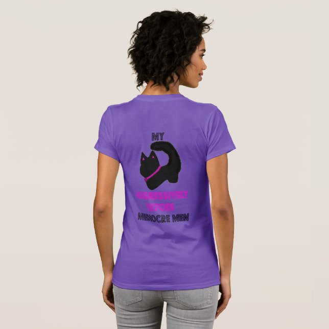 Camiseta Gato fofo com atitude (Parte Traseira Completa)